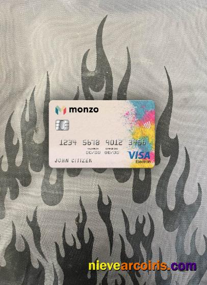 United Kingdom Monzo bank visa electron card photolook